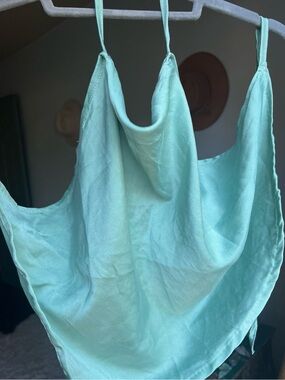 Honeydove Silk Halter Top, sea foam, size S